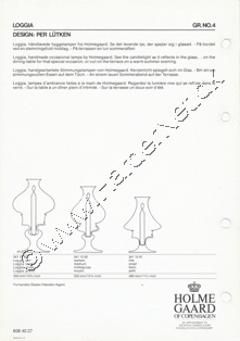 Holmegaard Glasvrk katalog april, 1977