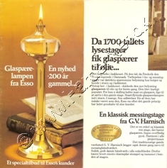 "Esso" lampe folder på G. V. Harnisch messing lamper.